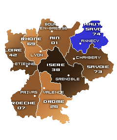 Carte de la recherche de fuites d'eau non destructives sur Annecy (74 - Haute Savoie)